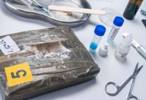 crime lab drug test, conceptual image