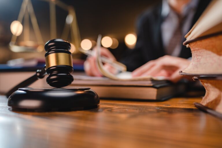 law and authority lawyer concept, judgment gavel hammer in court courtroom for crime judgement