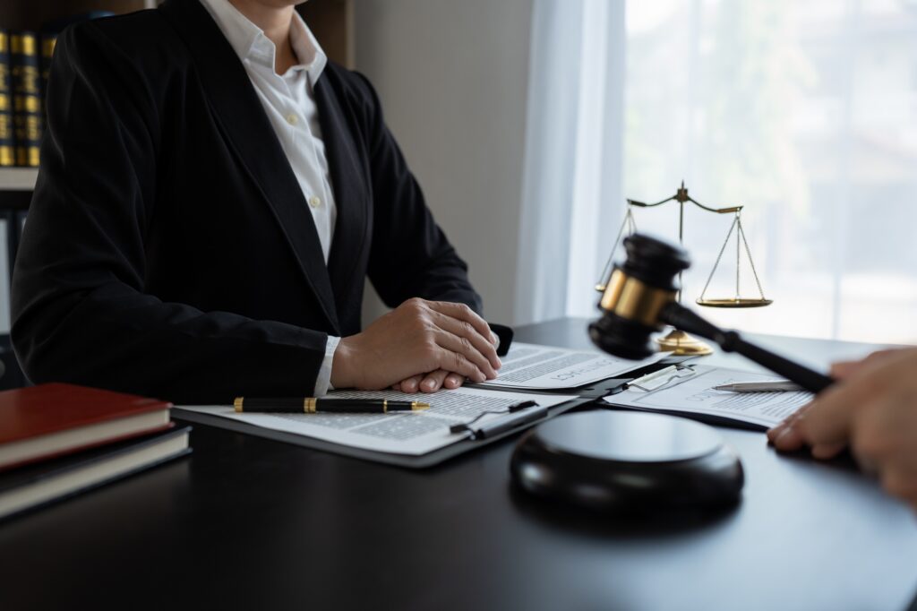 Lawyer or legal advisor finalizes the contract. Business legal agreements, constraints, consulting b