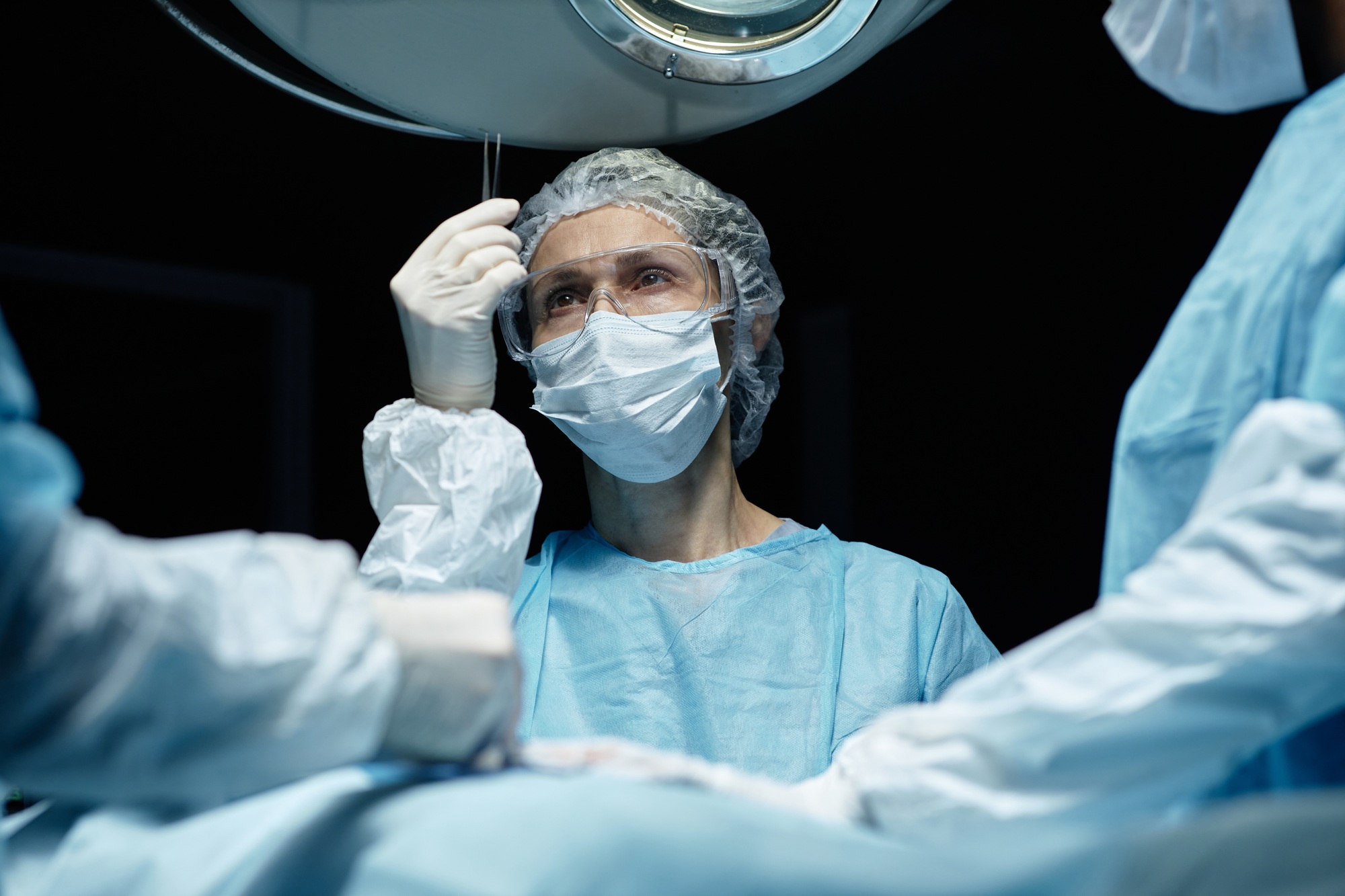 Low Angle View at Woman Surgeon