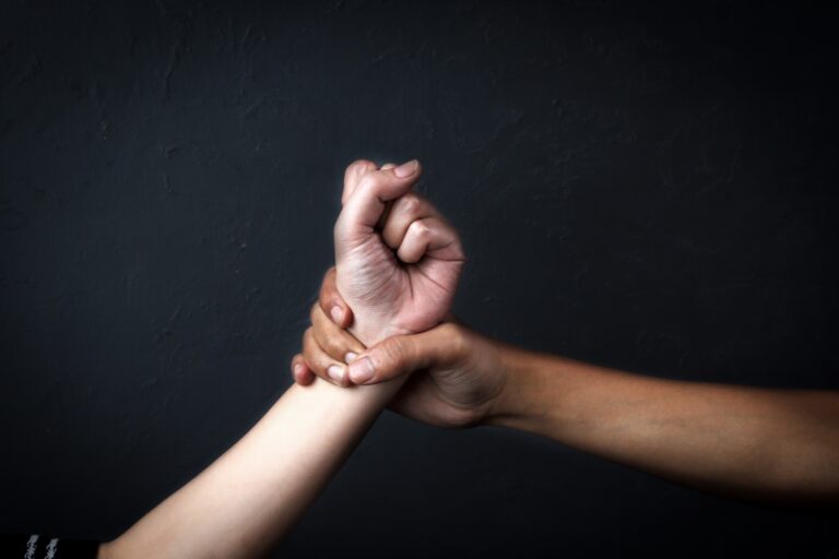 Man Hands Holding A Woman Hands For Rape And Sexual Abuse Concept, Wound Domestic Violence Rape